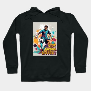 Rebel Kick: Graffiti-Style Football Player Hoodie